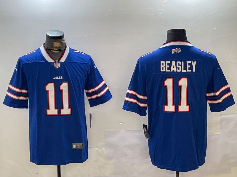 Men Buffalo Bills 11 Beasley Blue Second generation 2024 Nike Limited NFL Jersey style 1
